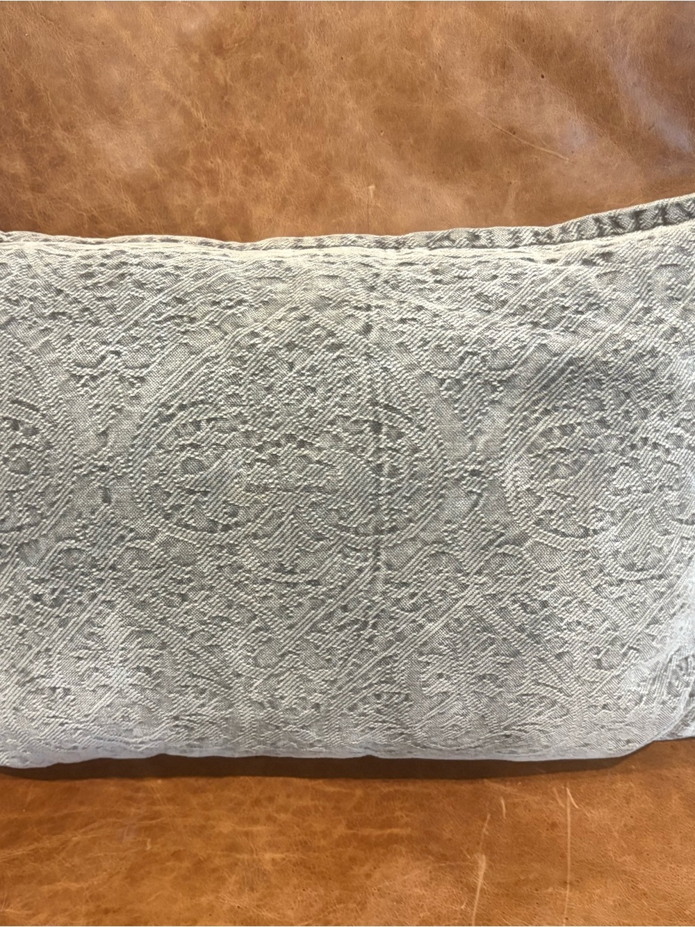 Textured Embossed Ivory Accent Pillow by